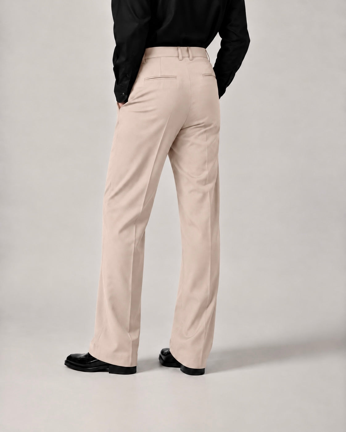 RELAXED BLUSH BEIGE BOOTCUT PANTS