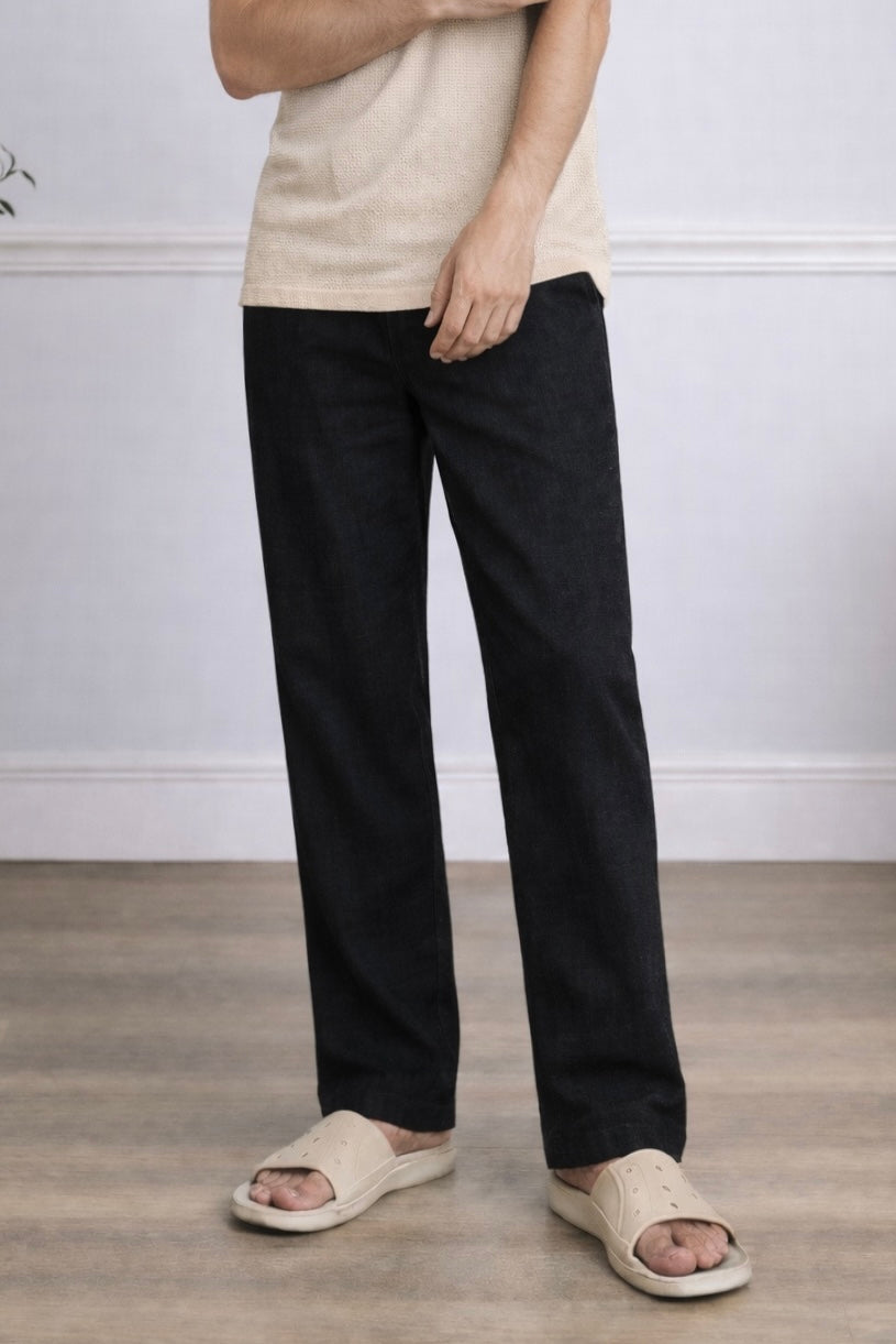 MILANO BLACK LINEN PANTS