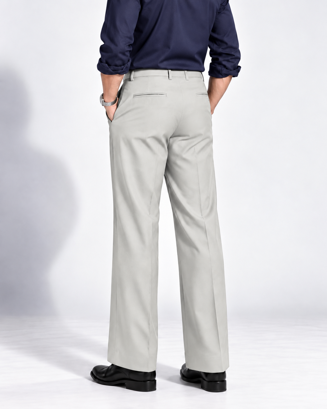 LIGHT GREY STRAIGHT UP PANTS