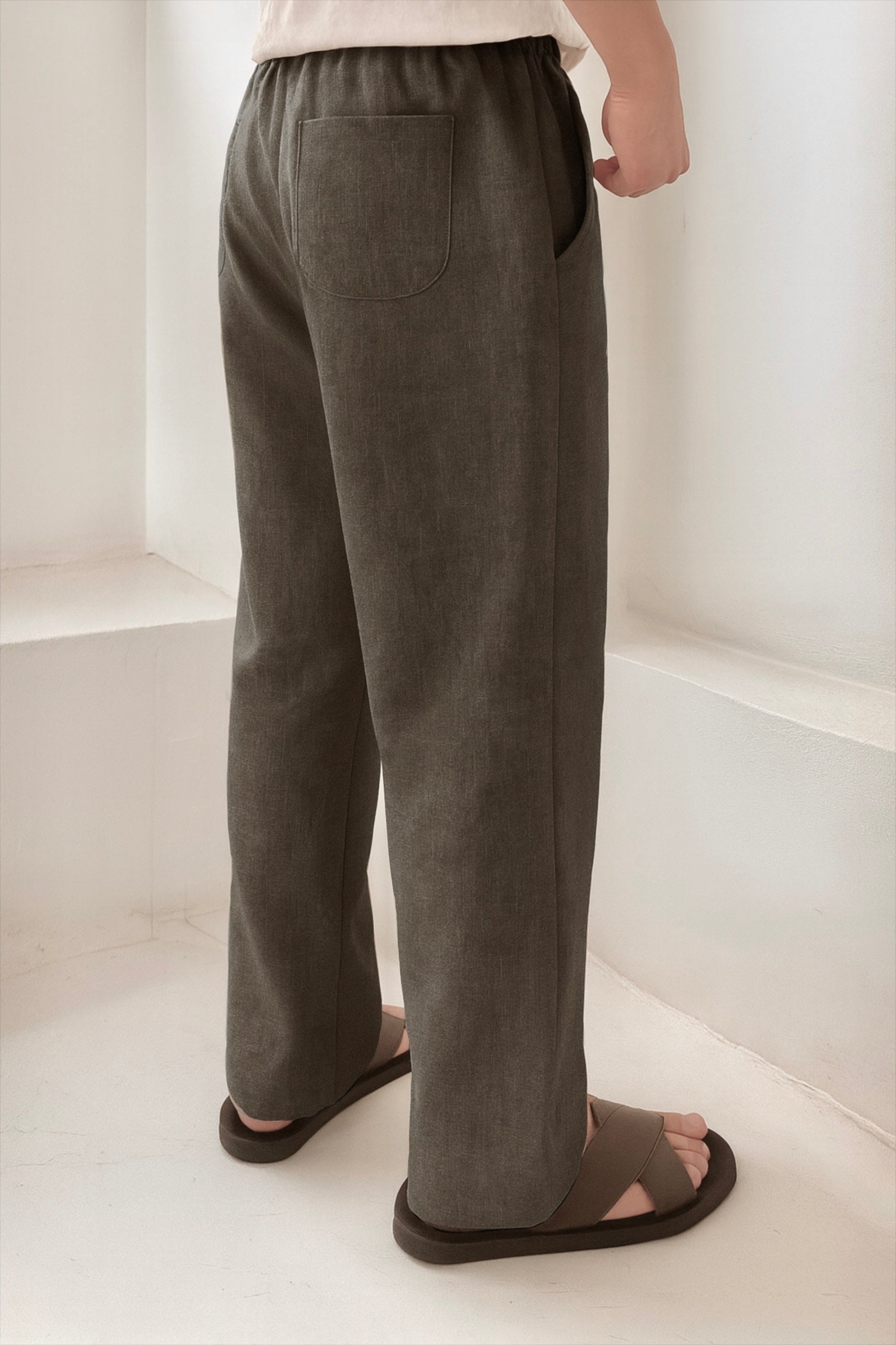 MILANO BROWN LINEN PANTS