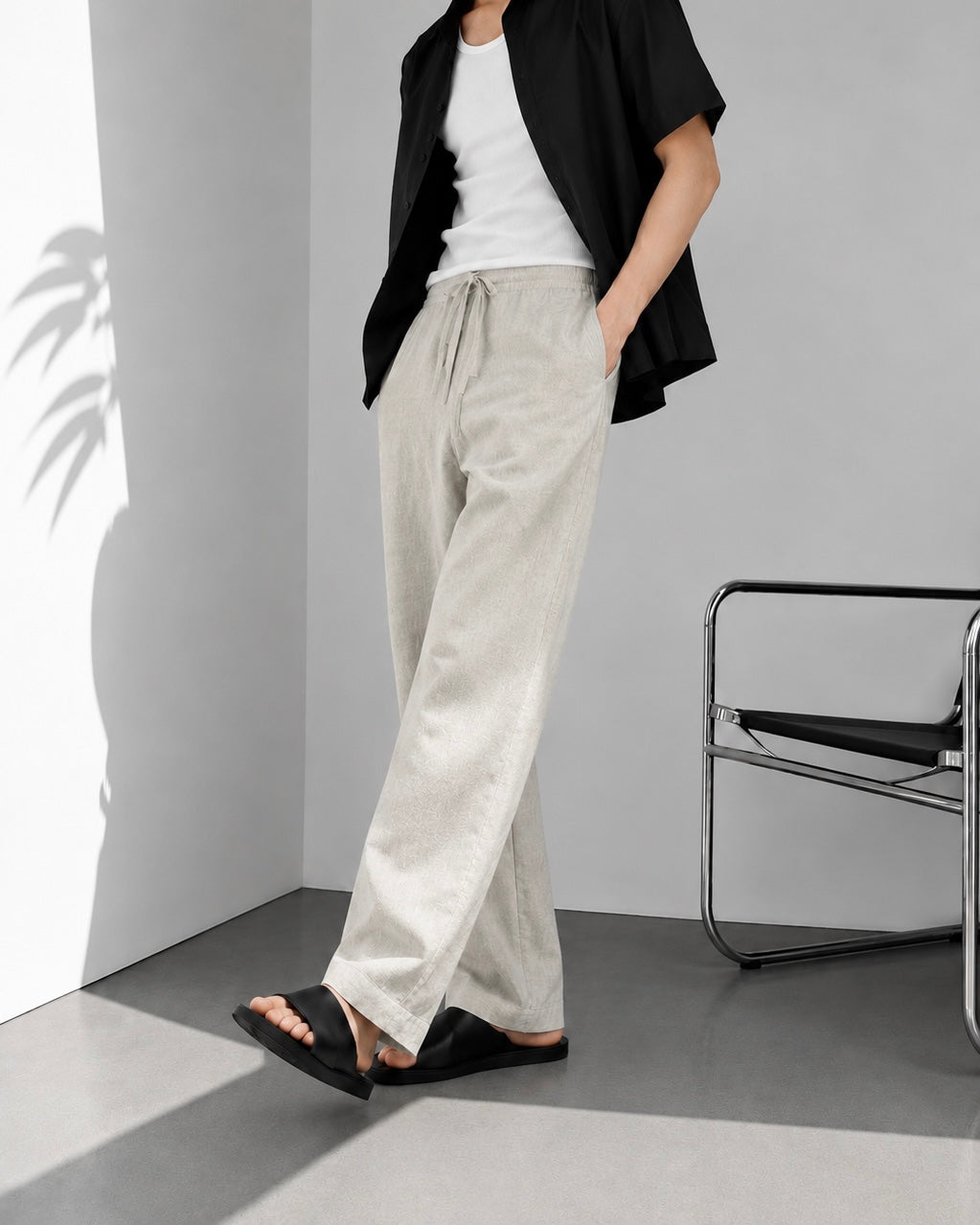 FRENCH IVORY LINEN PANTS