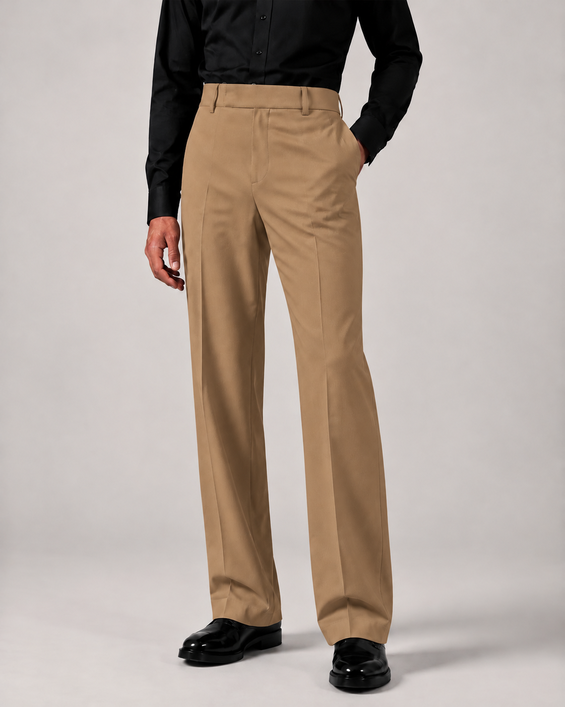 RELAXED LIGHT BROWN BOOTCUT PANTS