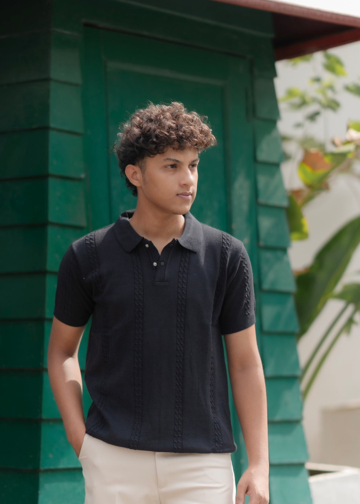 BLACK CHAIN POLO