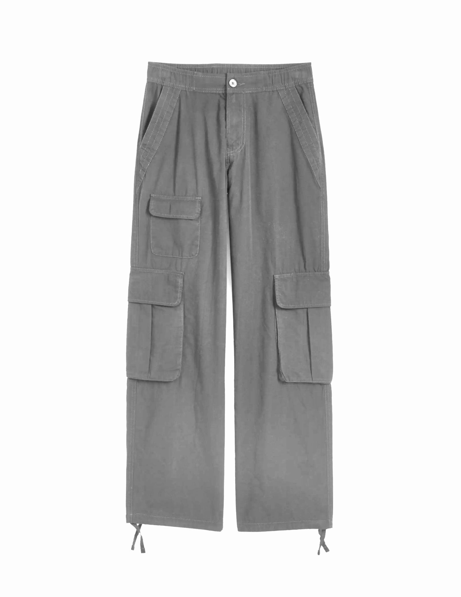 Grey Twill Baggy Cargo