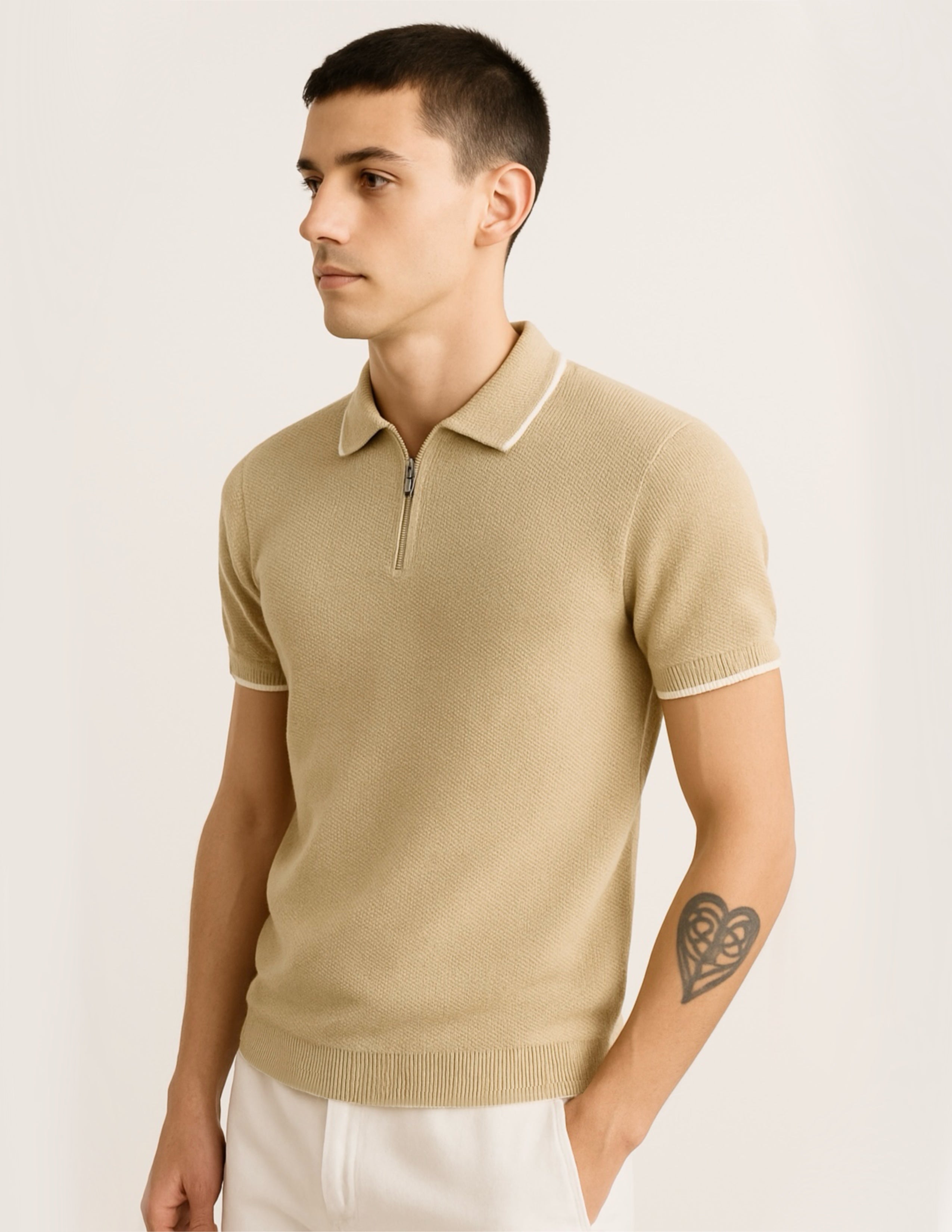 BEIGE COLLAR POLO