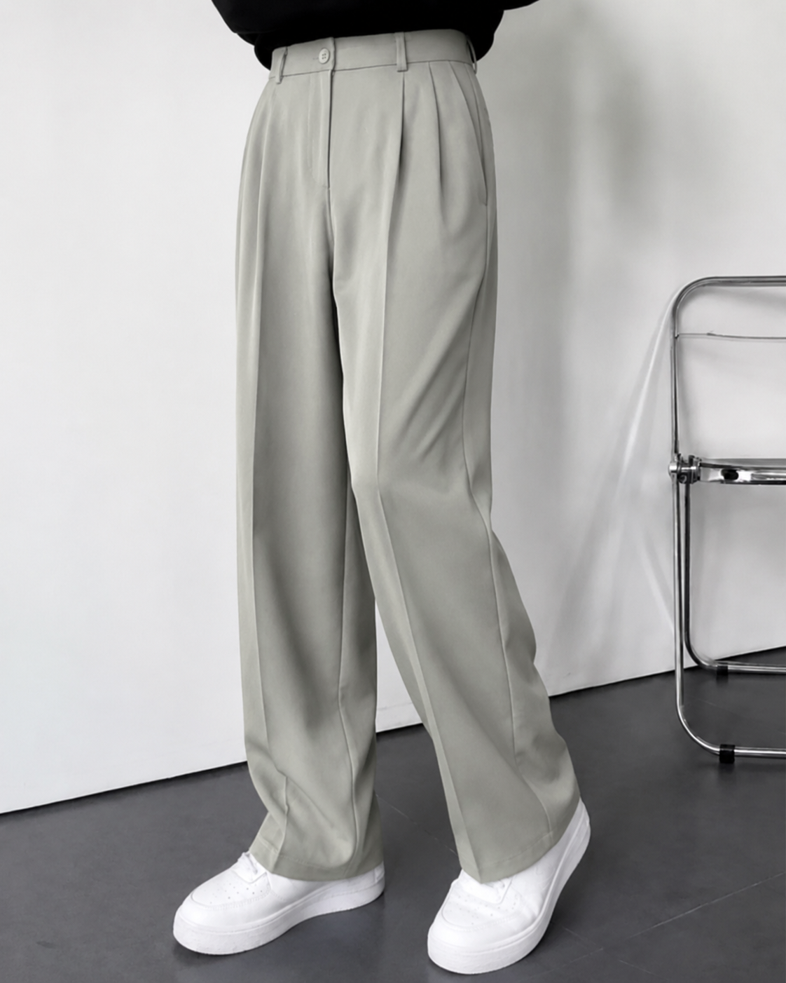 VIRAL MATCHA GREY KOREAN PANTS