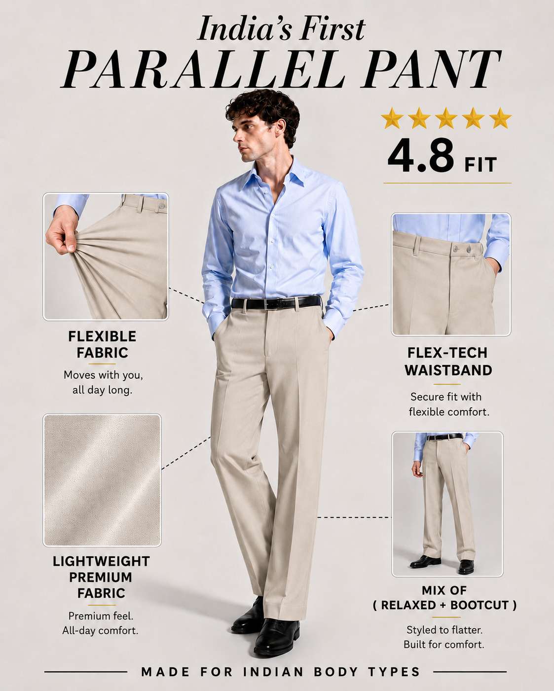 VIRAL IVORY PARALLEL PANTS