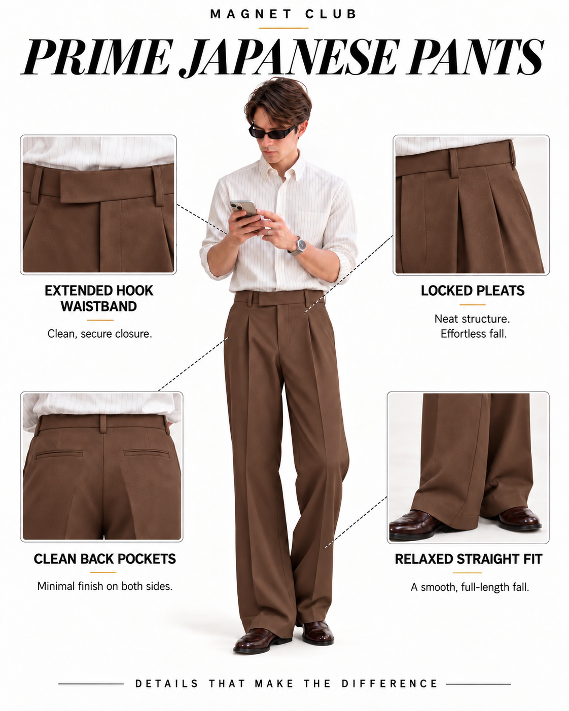 BROWN PRIME JAPANESE PANTS
