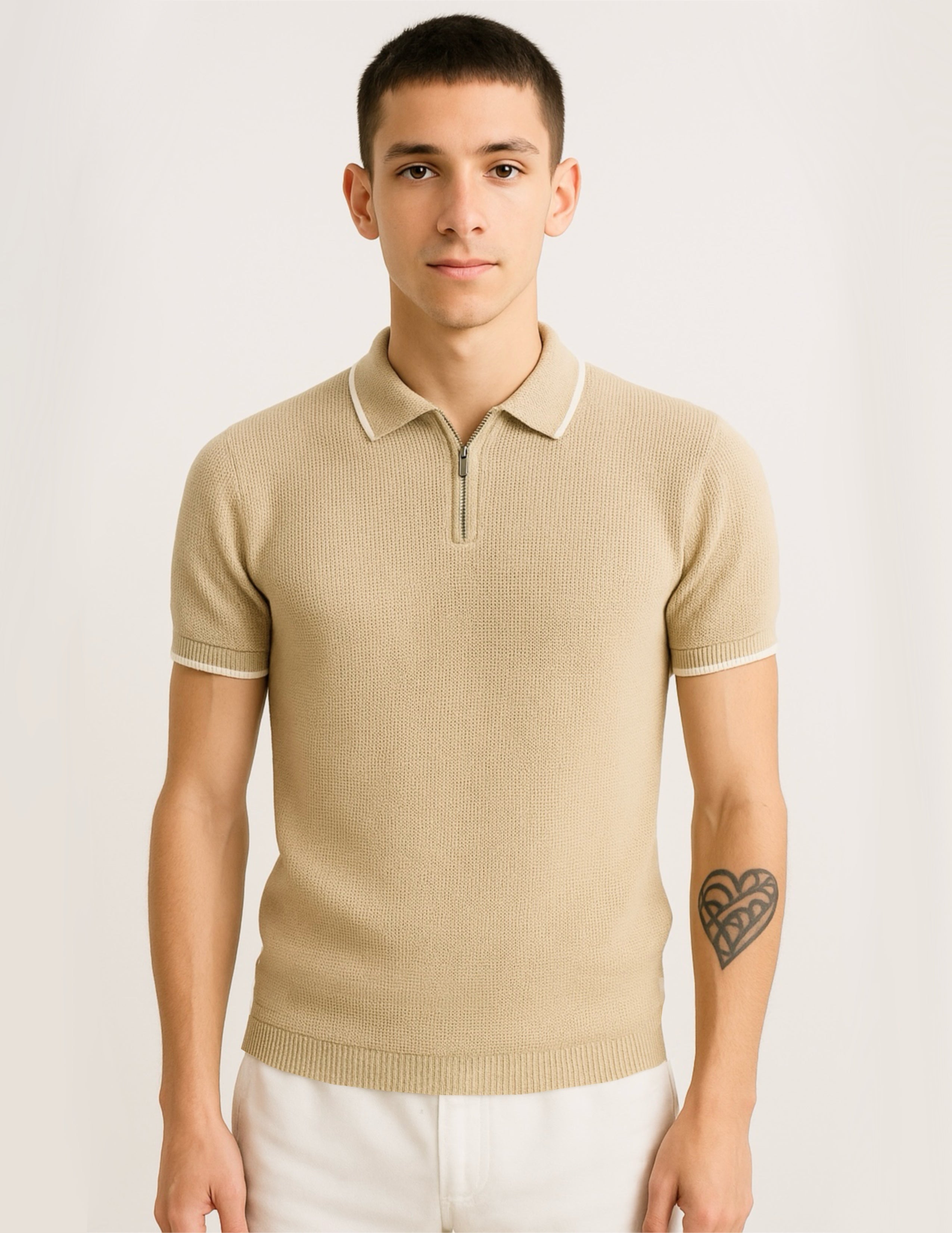 BEIGE COLLAR POLO