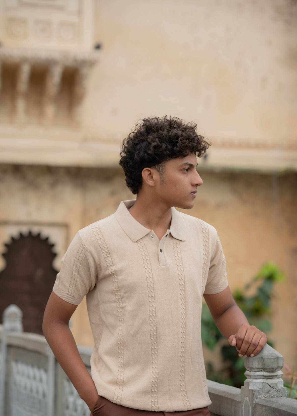 BEIGE CHAIN POLO