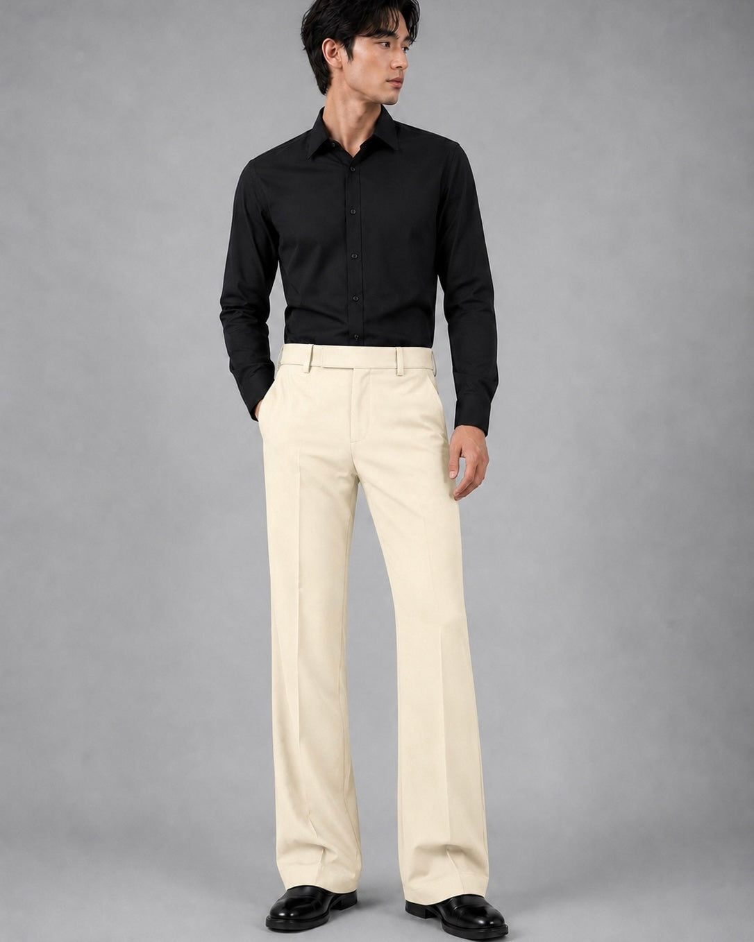 BEIGE BOOTCUT PANTS