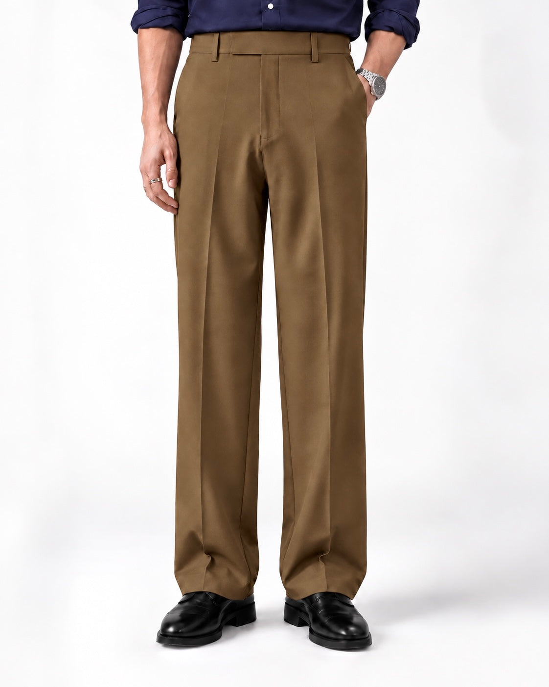 BROWN STRAIGHT UP PANTS