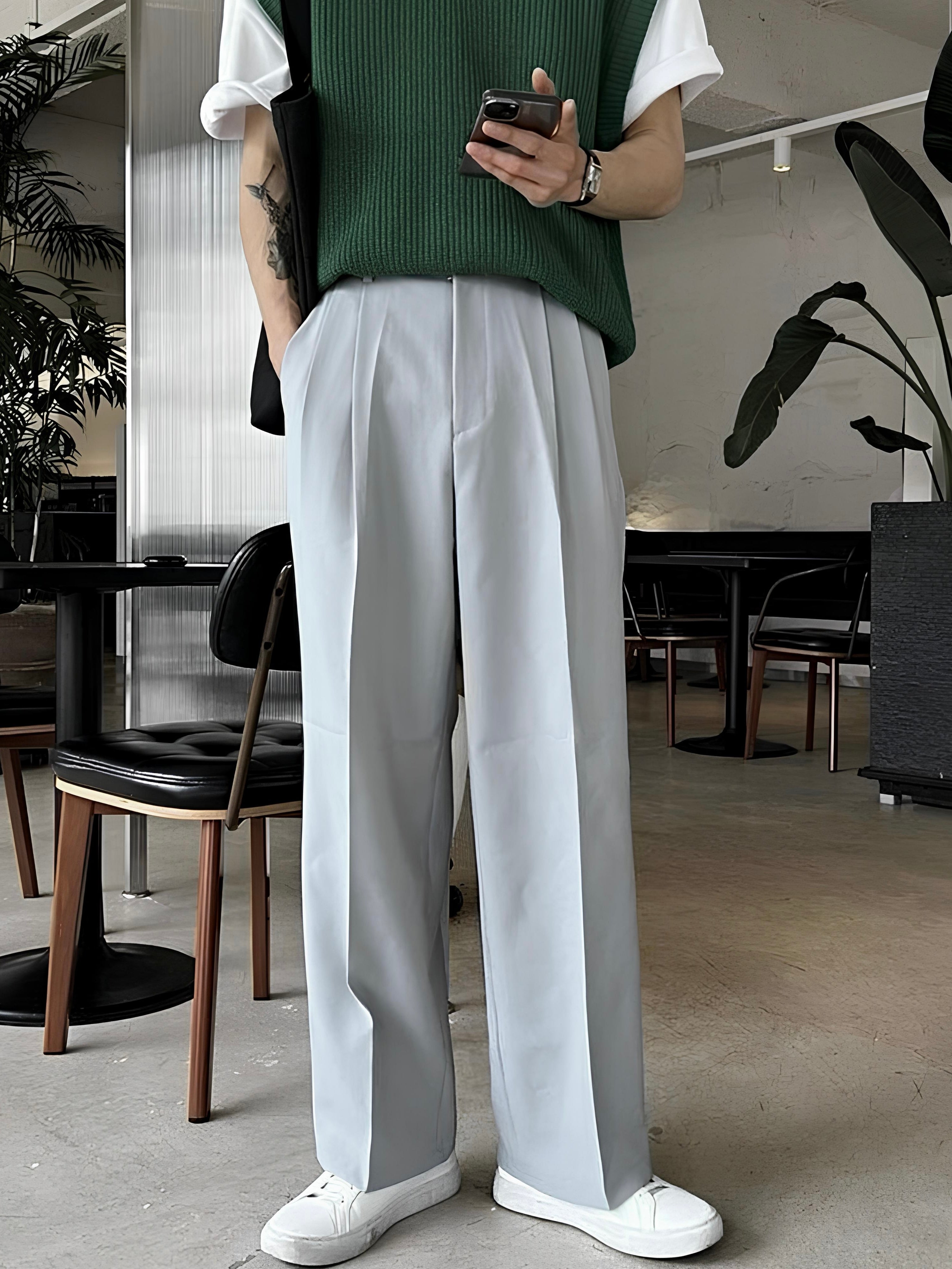 FROST GREY KOREAN PANTS