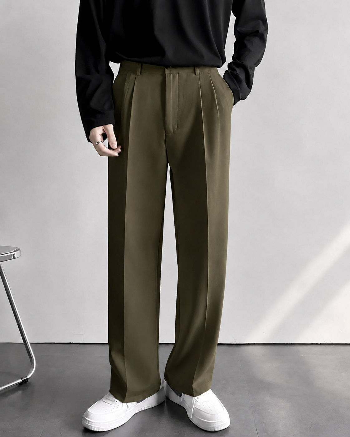 VIRAL OLIVE BROWN KOREAN PANTS