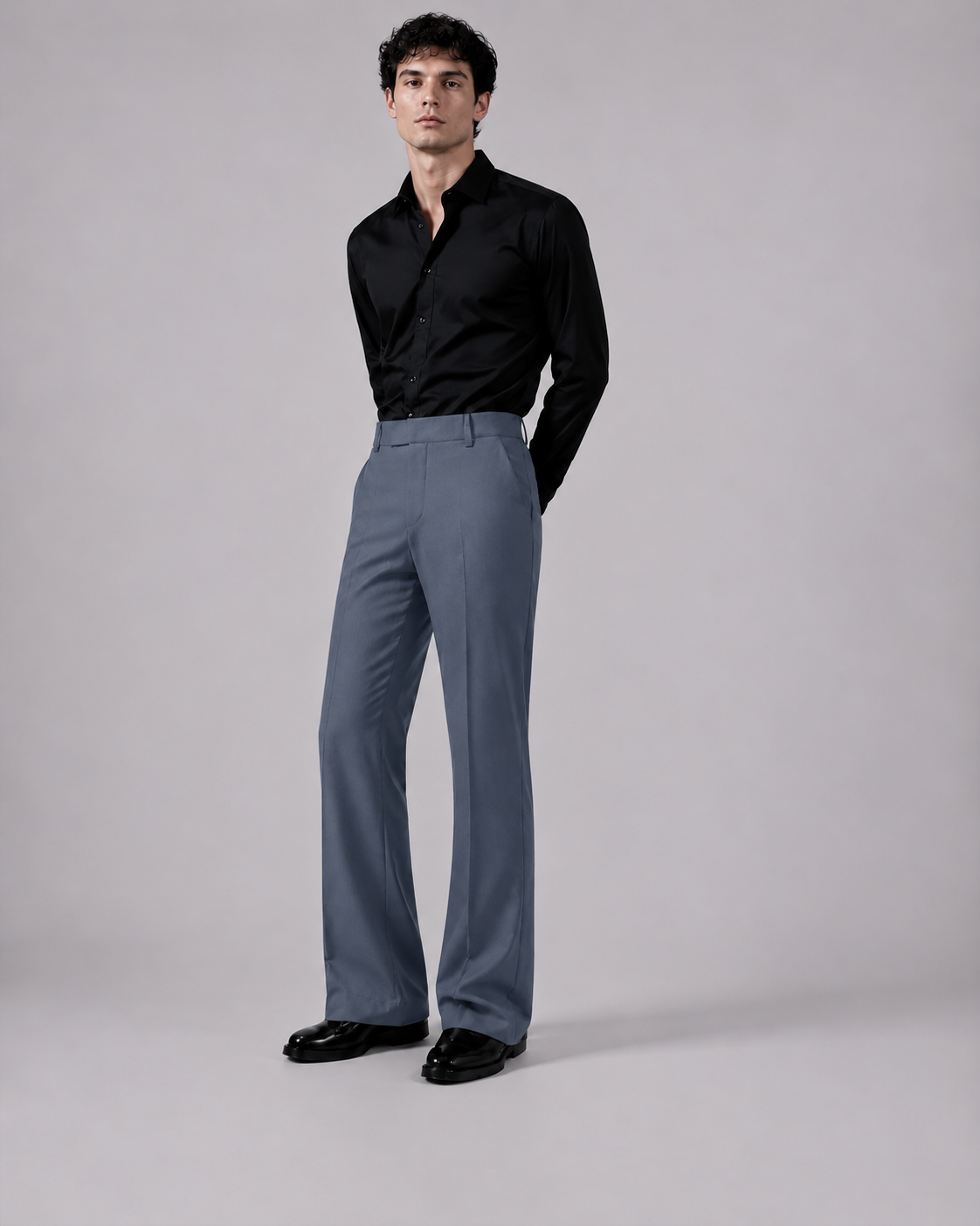 RELAXED DARK GREY BOOTCUT PANTS