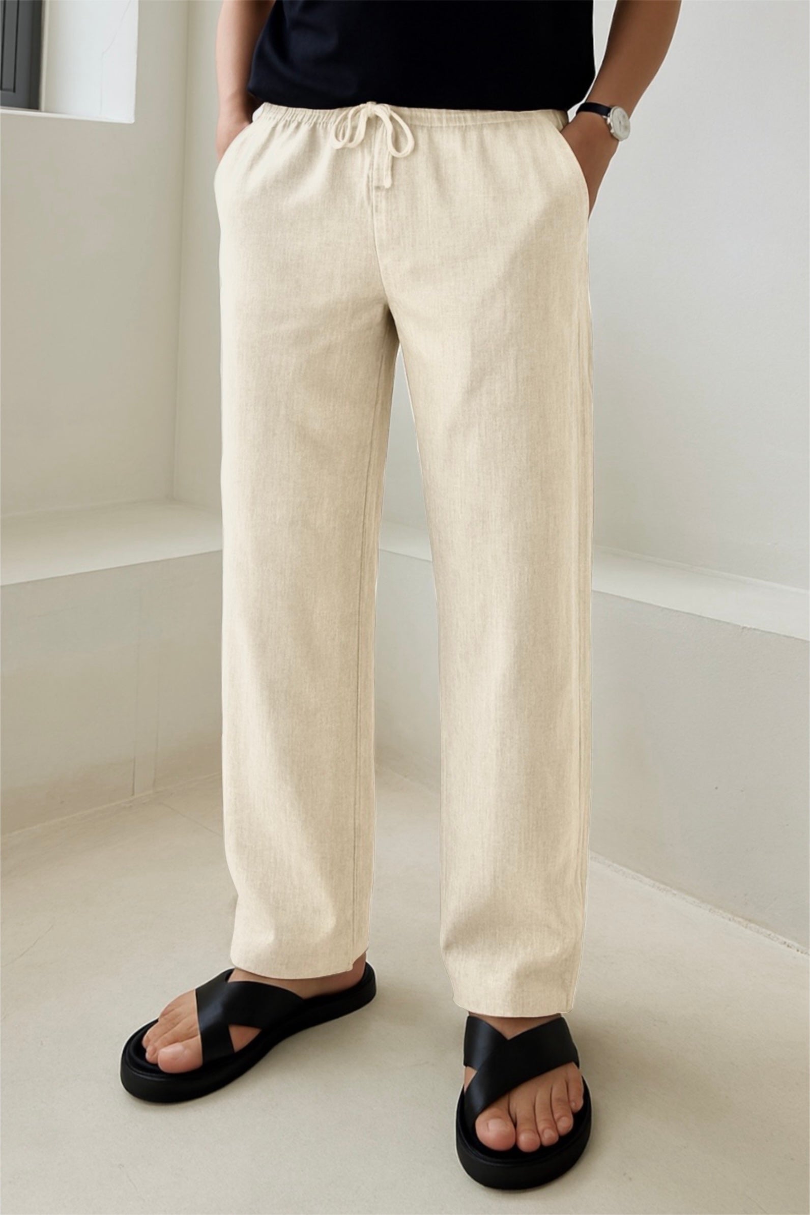 MILANO BEIGE LINEN PANTS