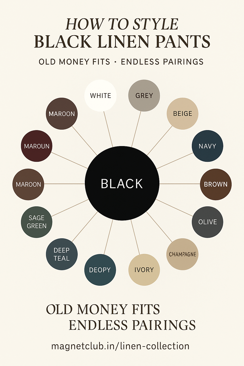 MILANO BLACK POLYLINEN PANTS