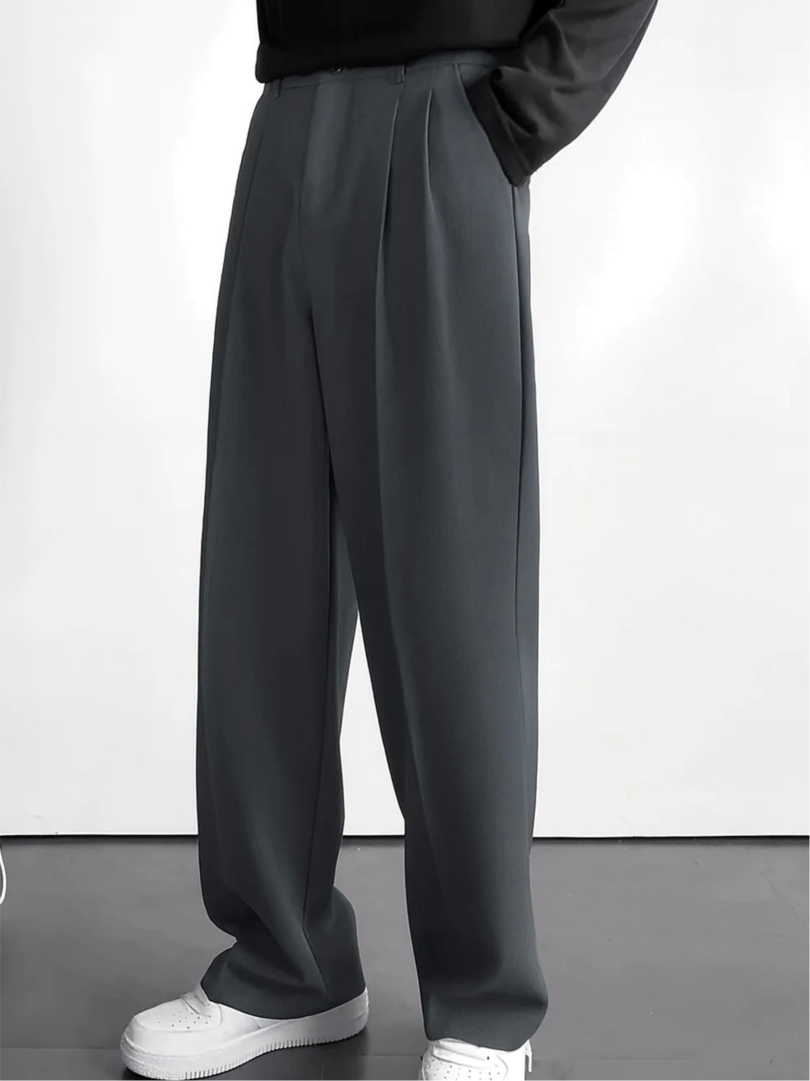 DARK GREY KOREAN PANTS