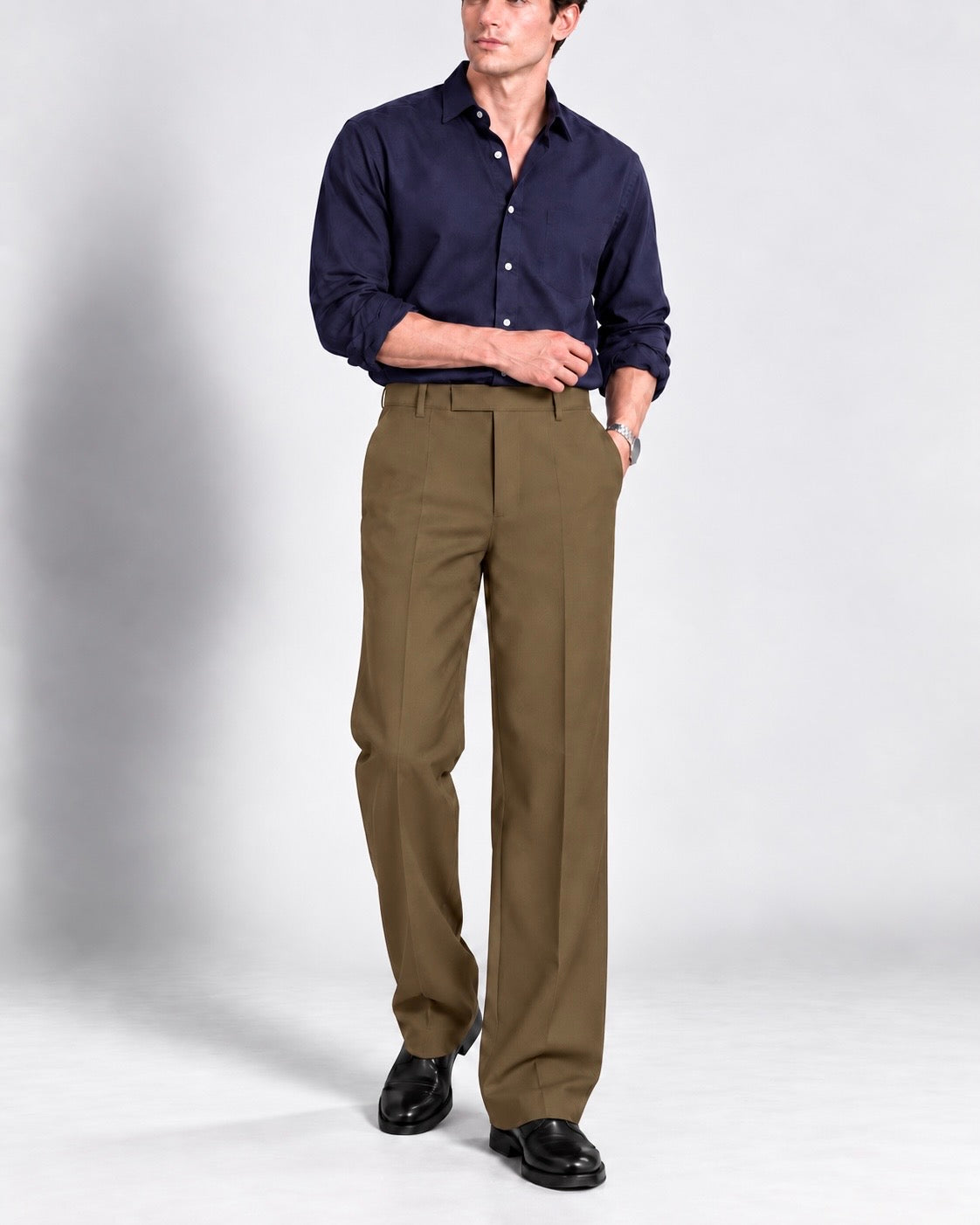 BROWN STRAIGHT UP PANTS