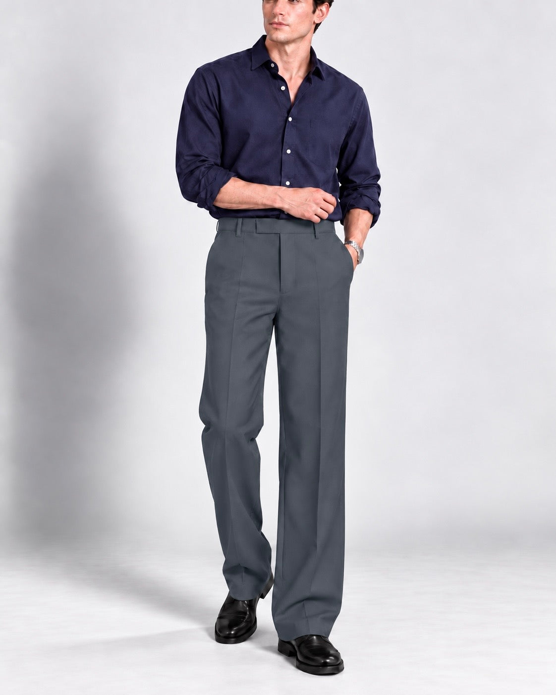 DARK GREY STRAIGHT UP PANTS