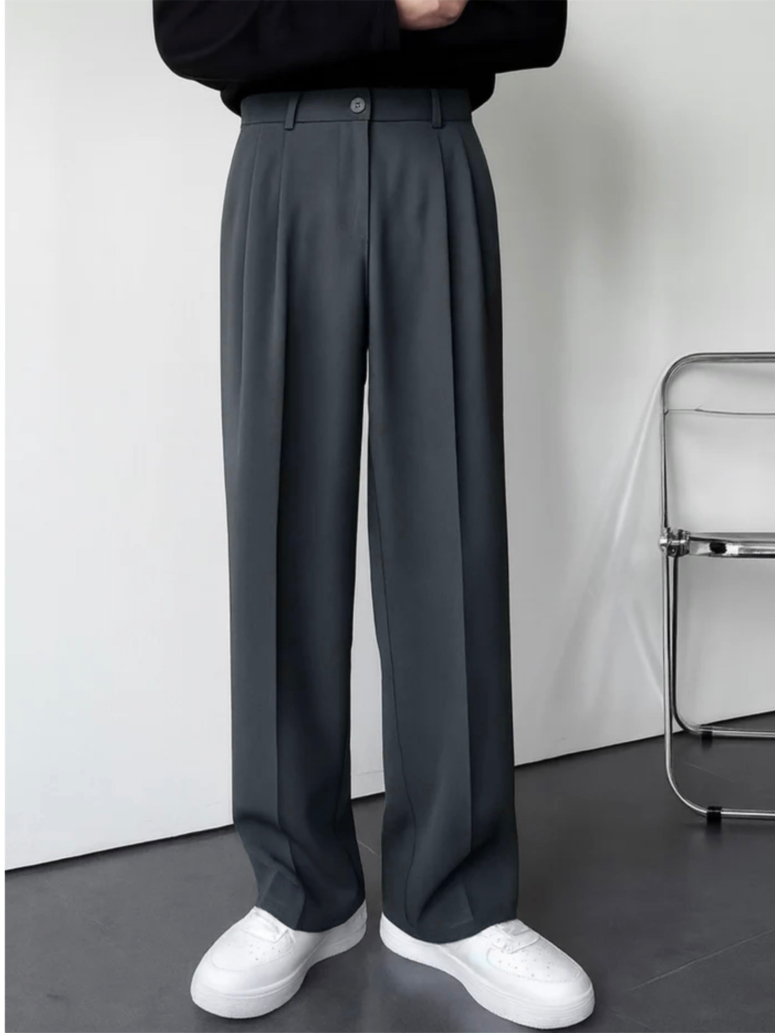 DARK GREY KOREAN PANTS