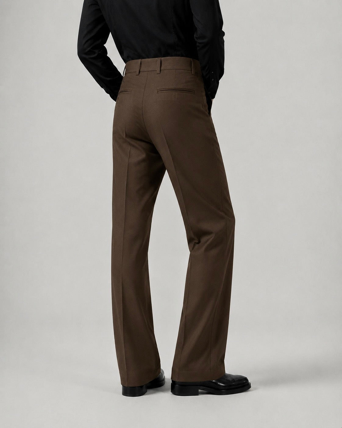 RELAXED BROWN BOOTCUT PANTS