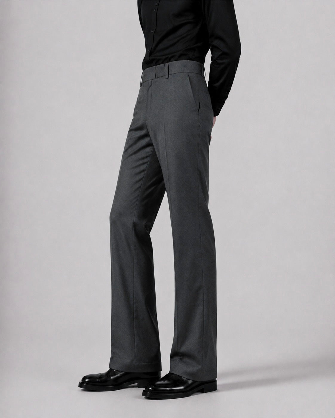 RELAXED DARK GREY BOOTCUT PANTS