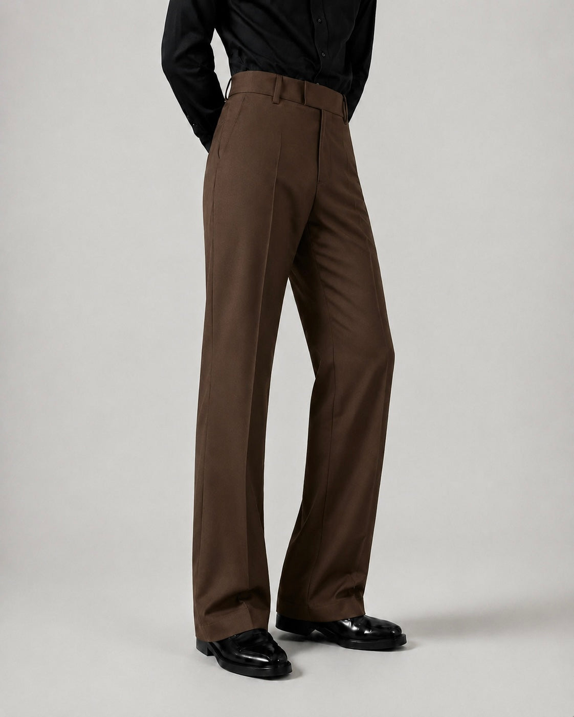 RELAXED BROWN BOOTCUT PANTS
