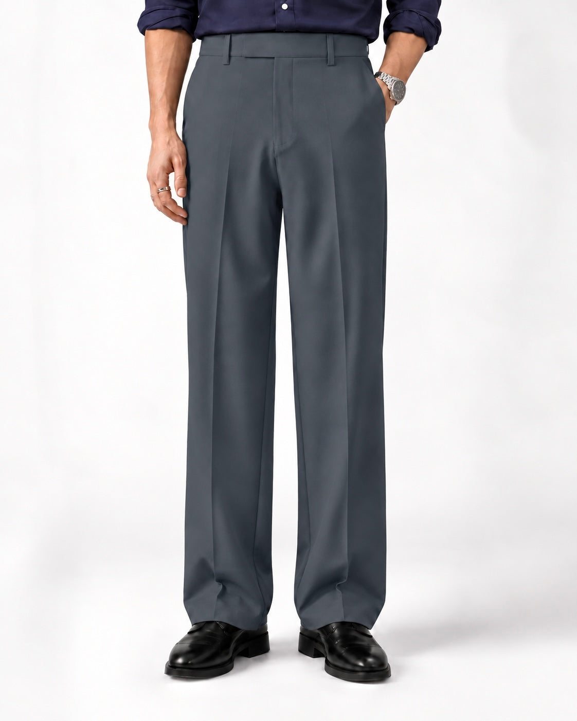 DARK GREY STRAIGHT UP PANTS