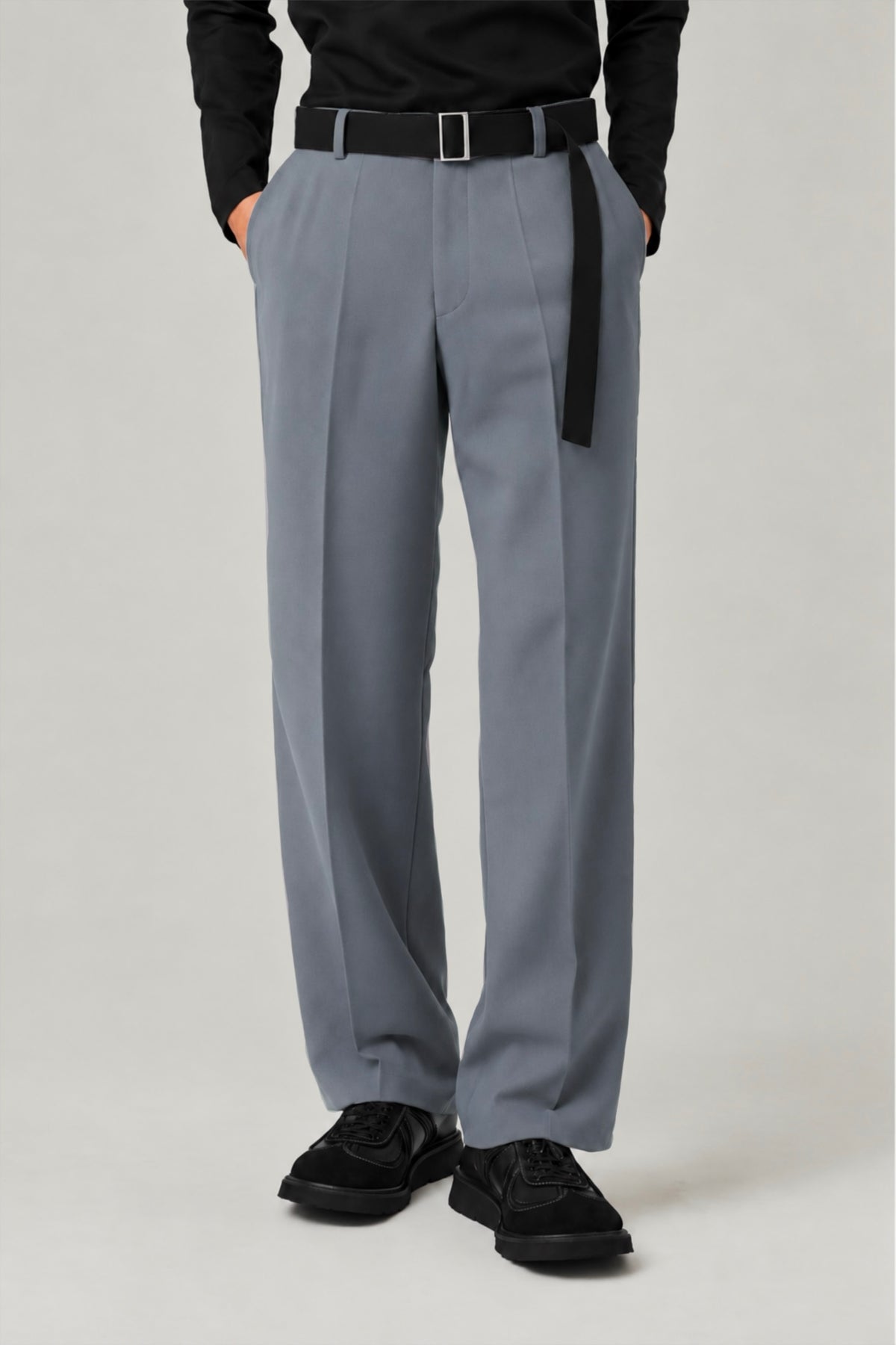 GREY FORMAL KOREAN PANTS