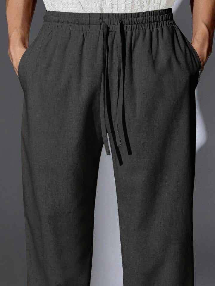 Black Korean Linen Pants