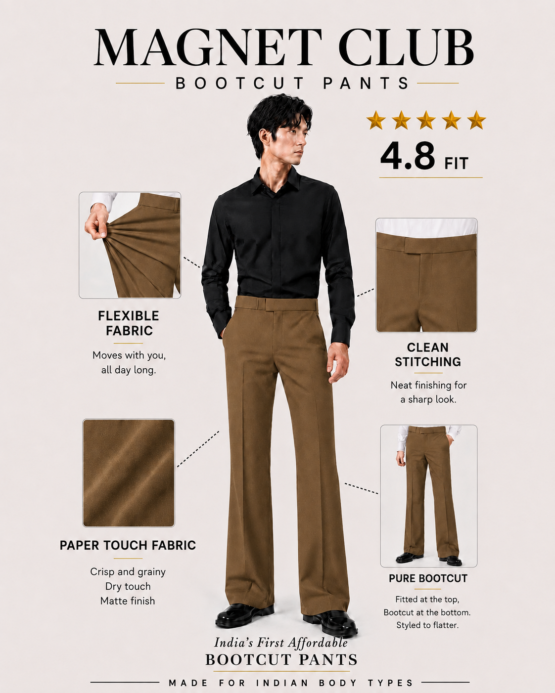 BROWN BOOTCUT PANTS