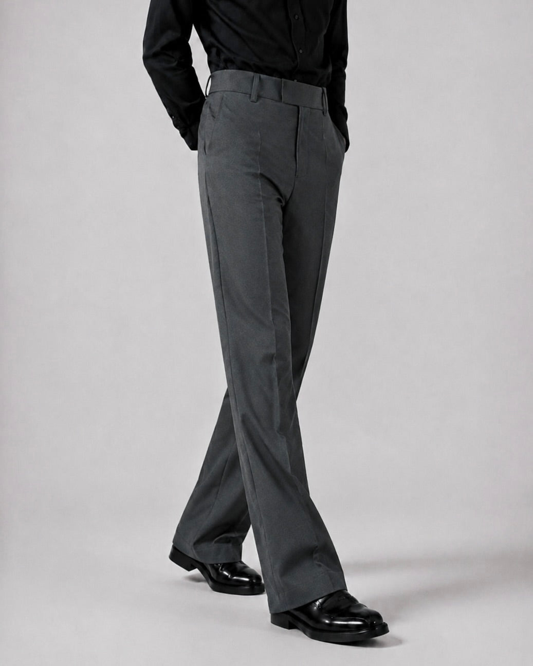 RELAXED DARK GREY BOOTCUT PANTS