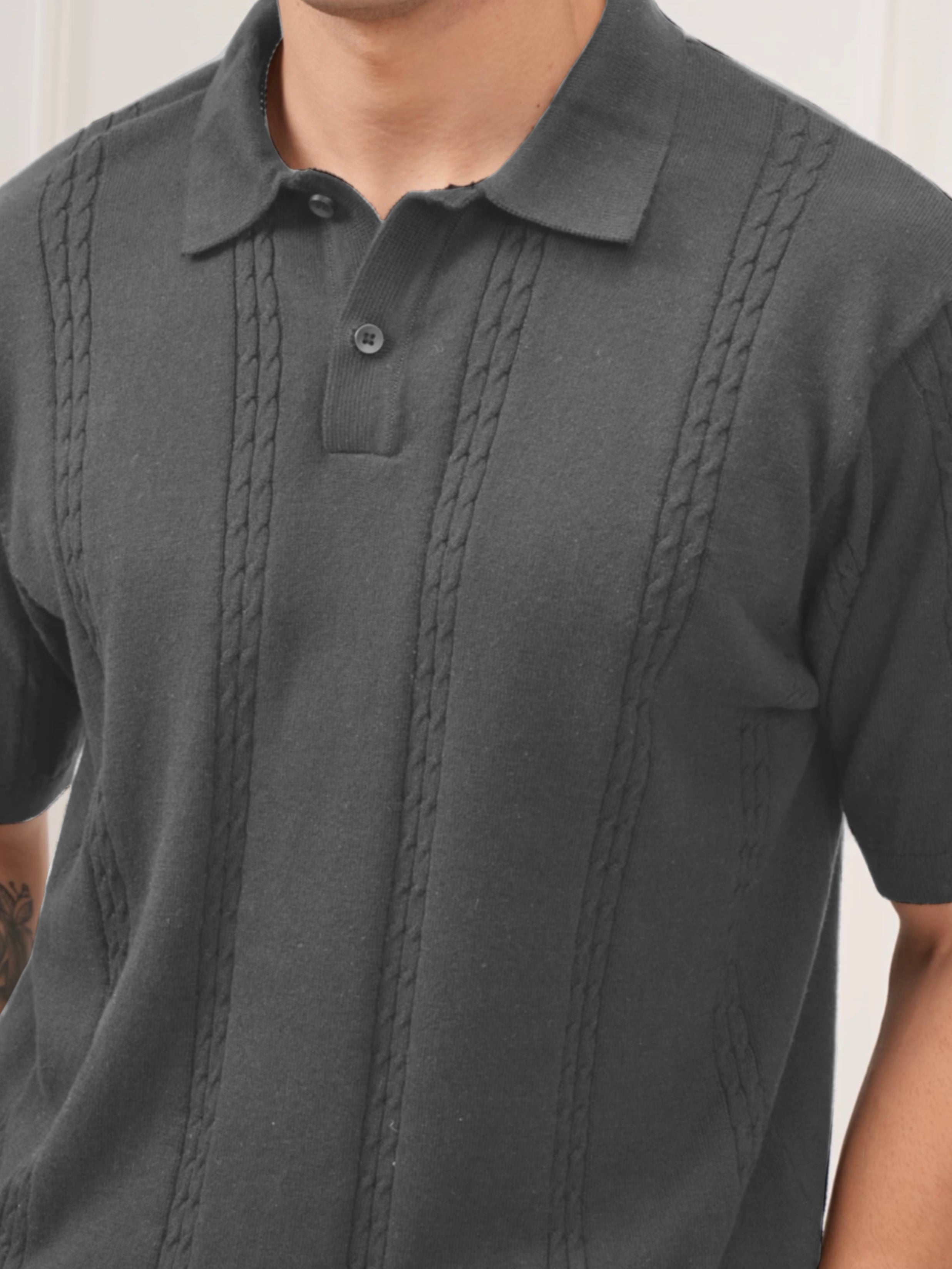 GREY CHAIN POLO