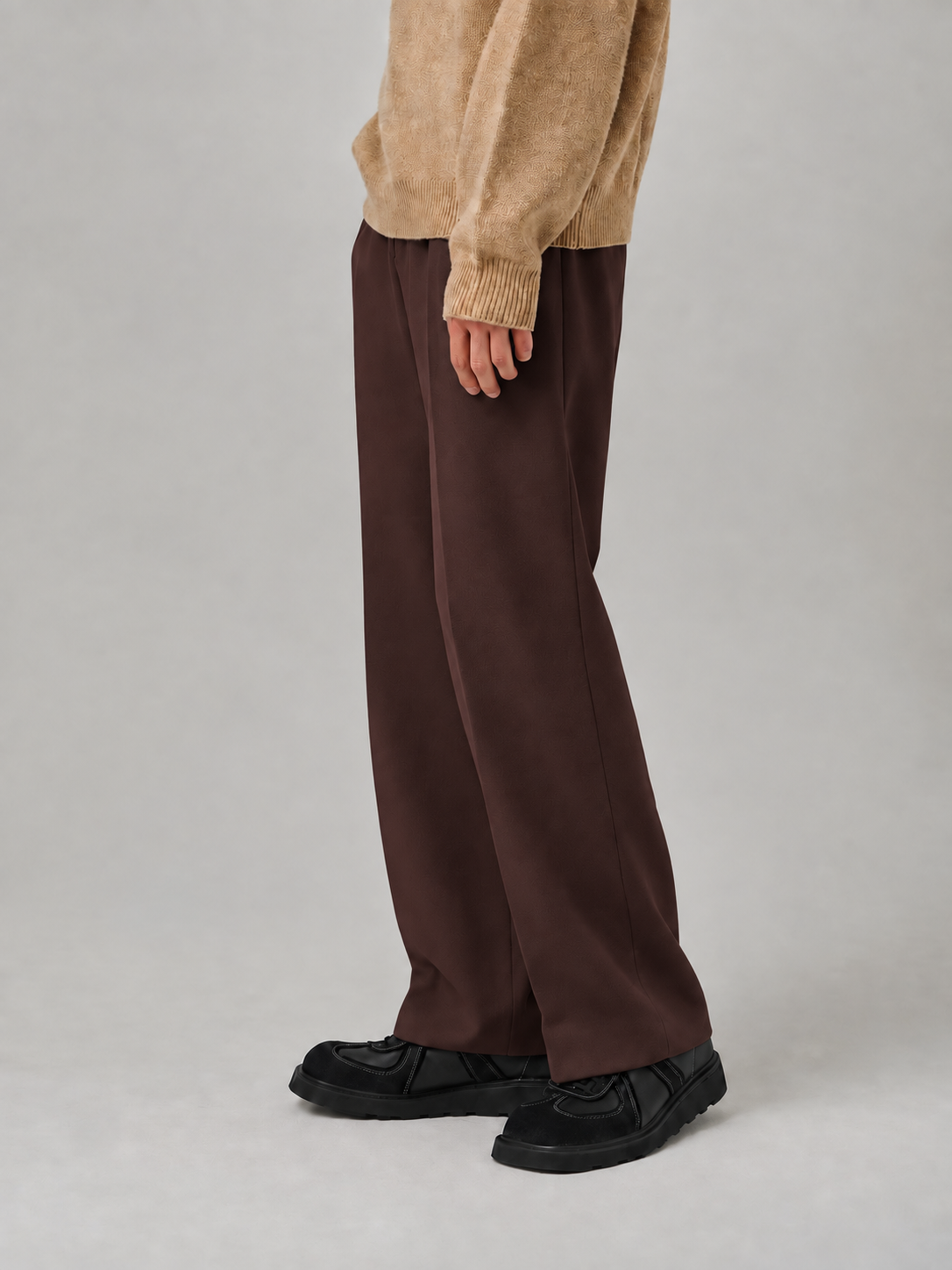 DARK BROWN FORMAL KOREAN PANTS