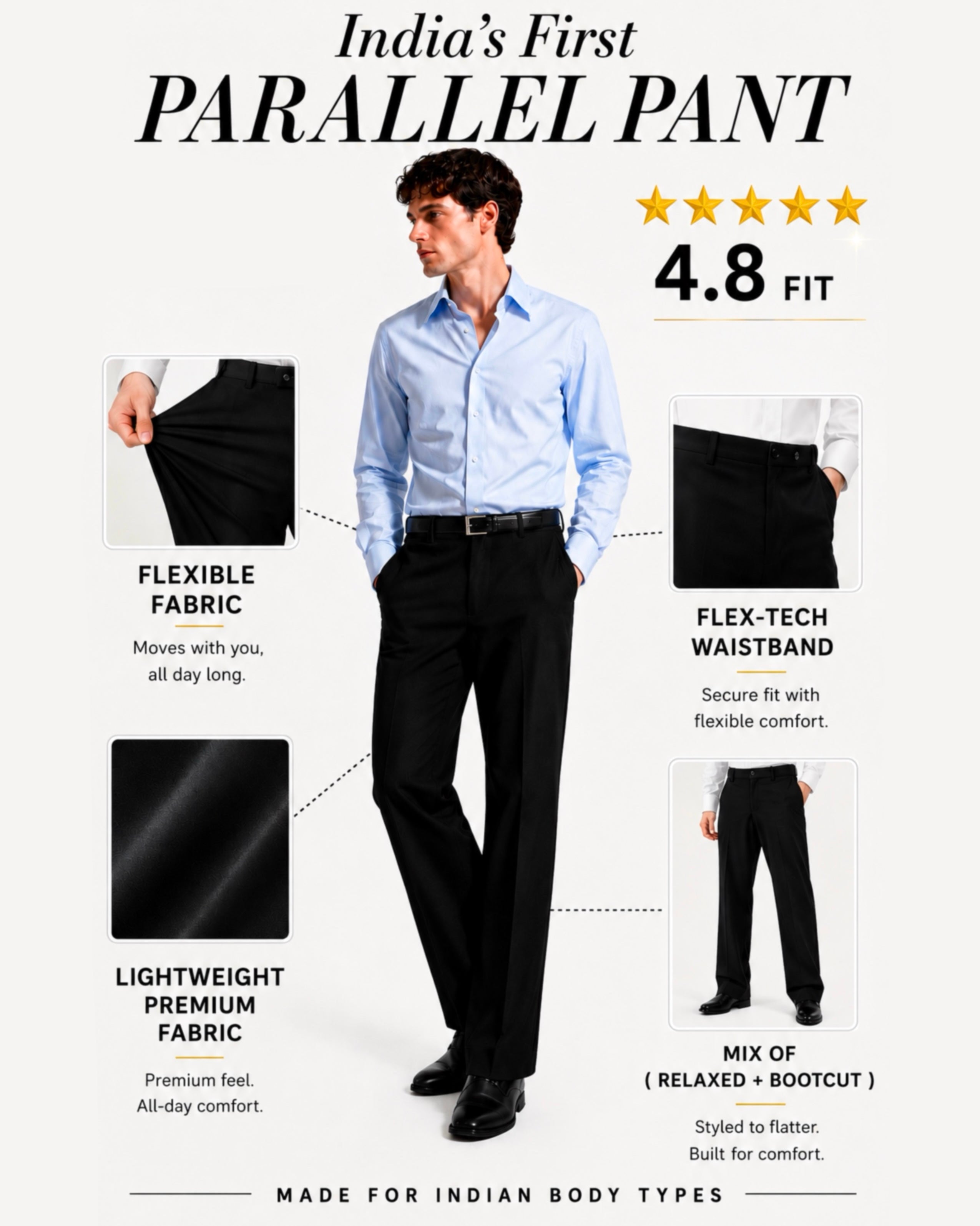 BLACK PARALLEL PANTS