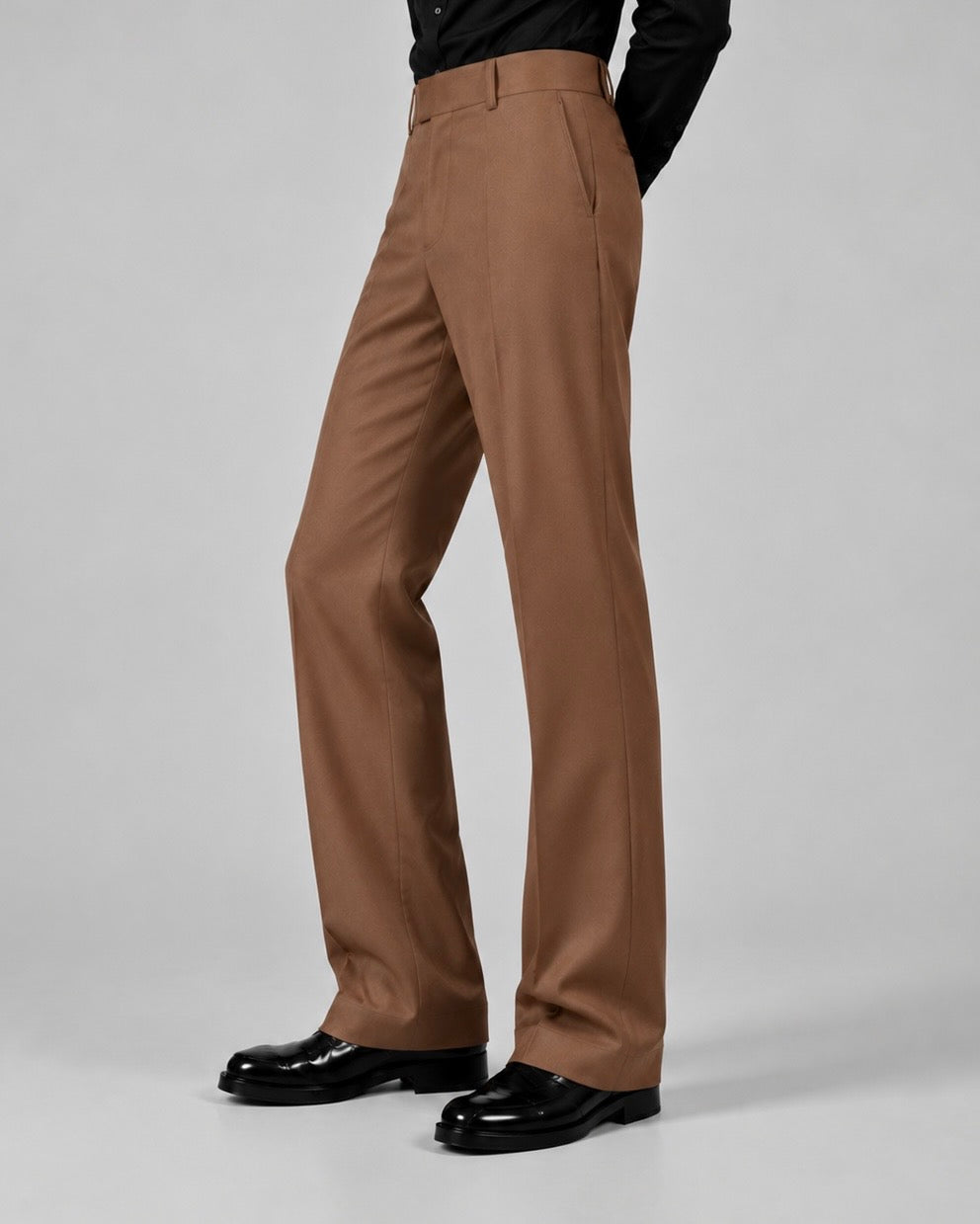 RELAXED COPPER BROWN BOOTCUT PANTS