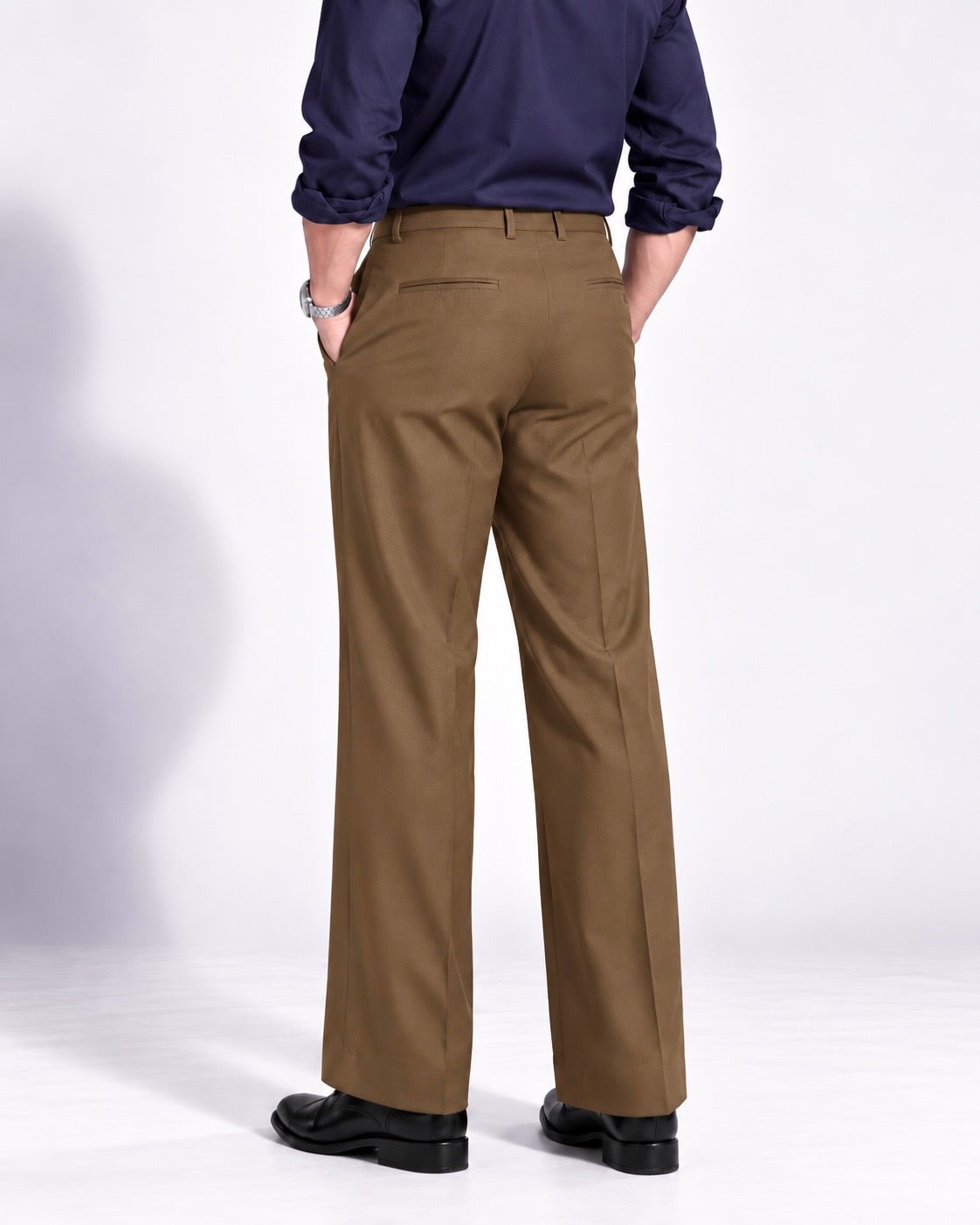 BROWN STRAIGHT UP PANTS
