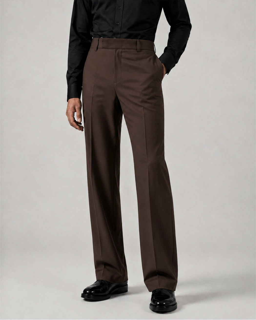 RELAXED BROWN BOOTCUT PANTS