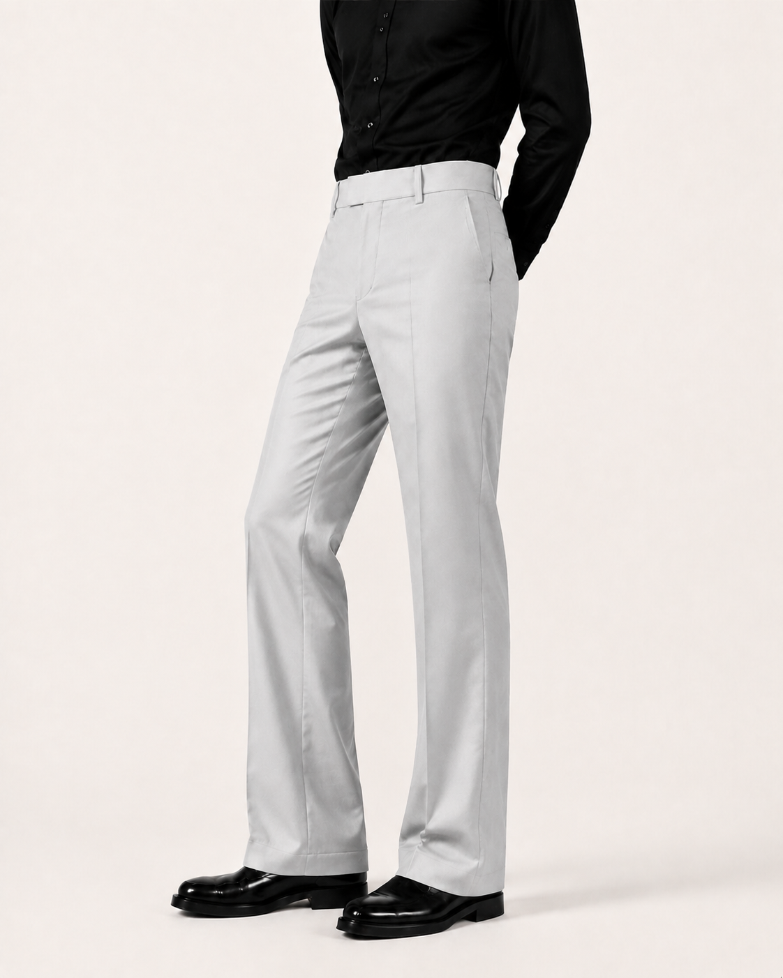 RELAXED LIGHT GREY BOOTCUT PANTS