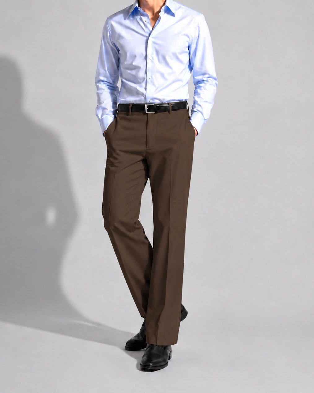 BROWN PARALLEL PANTS