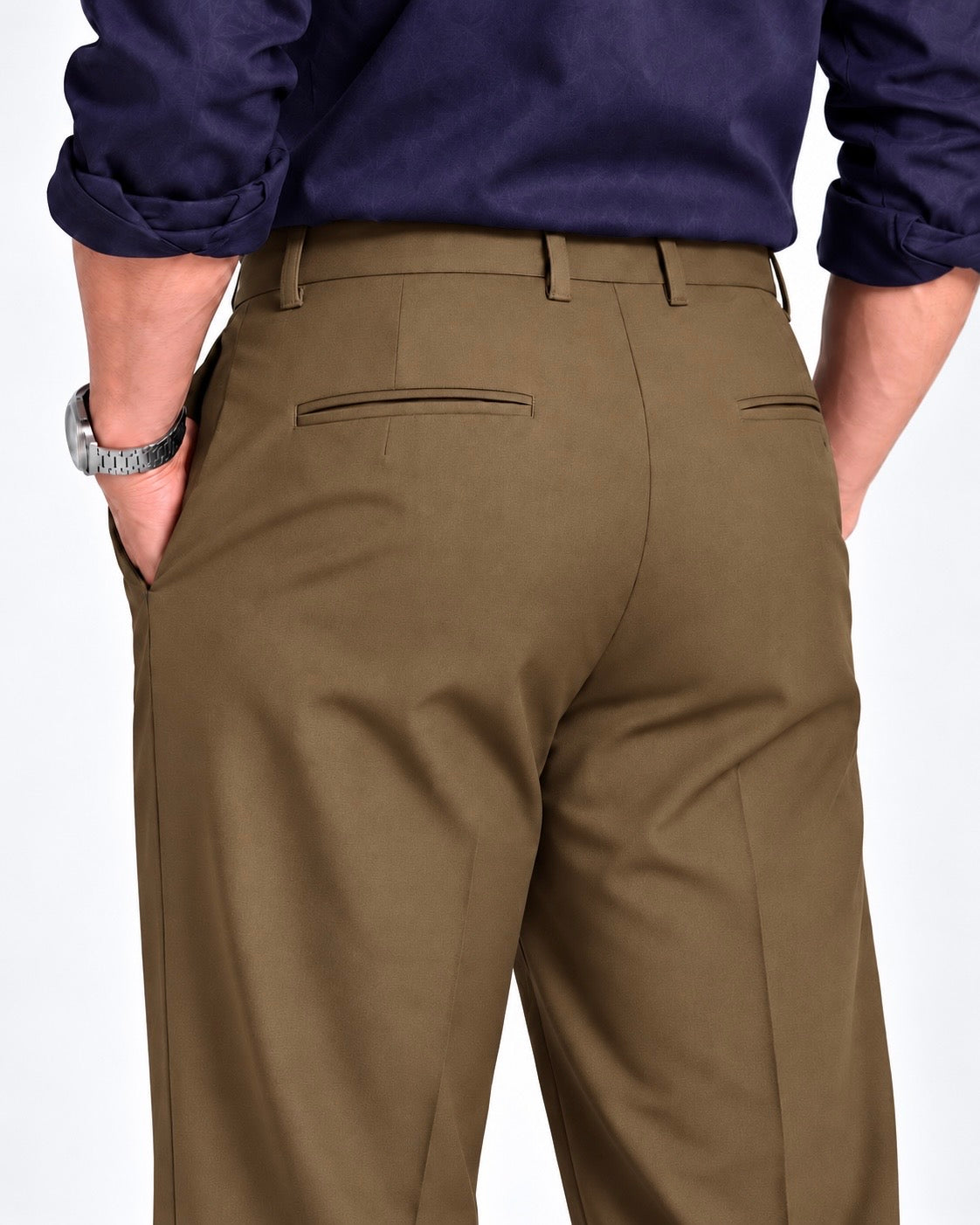 BROWN STRAIGHT UP PANTS