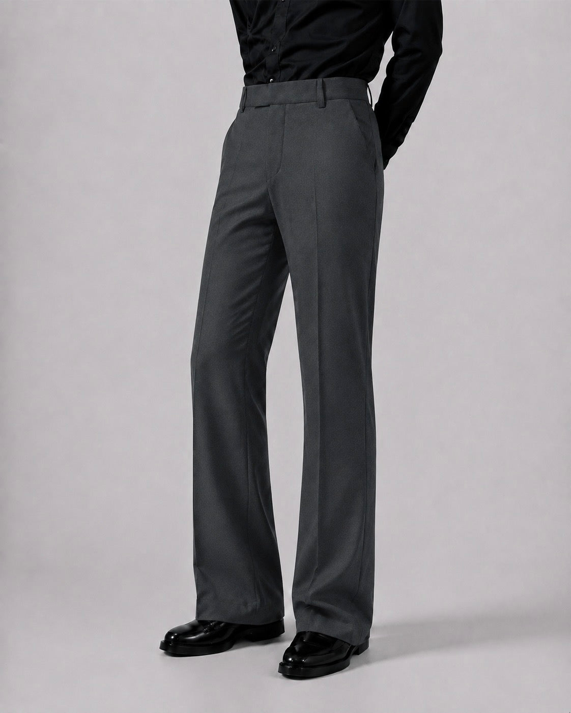 RELAXED DARK GREY BOOTCUT PANTS