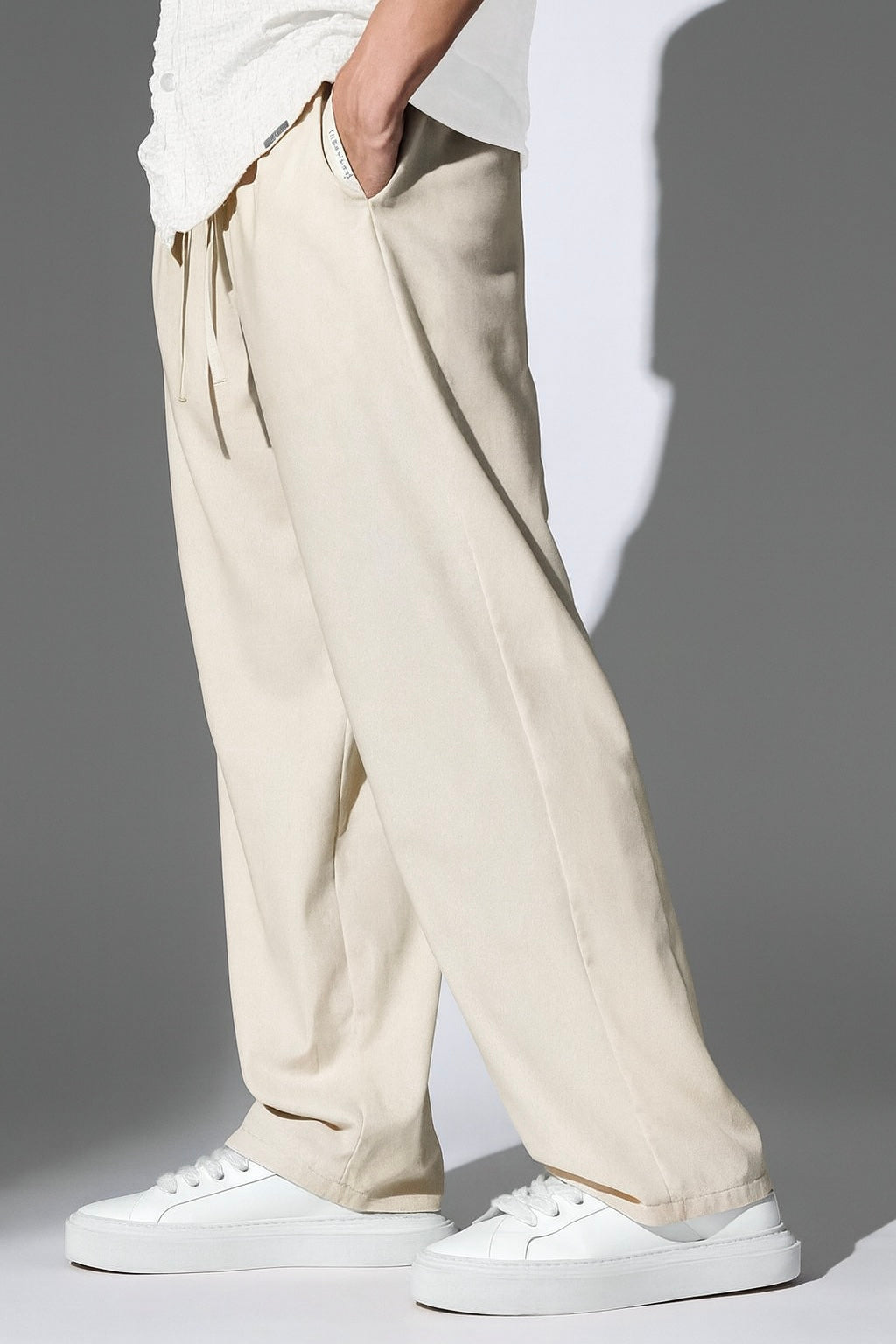 Beige Korean Linen Pants