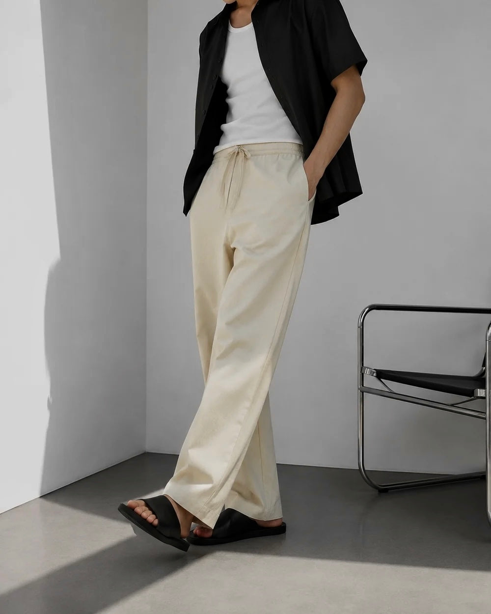 FRENCH BEIGE LINEN PANTS