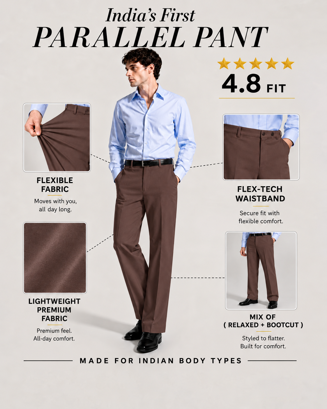 RUST BROWN PARALLEL PANTS