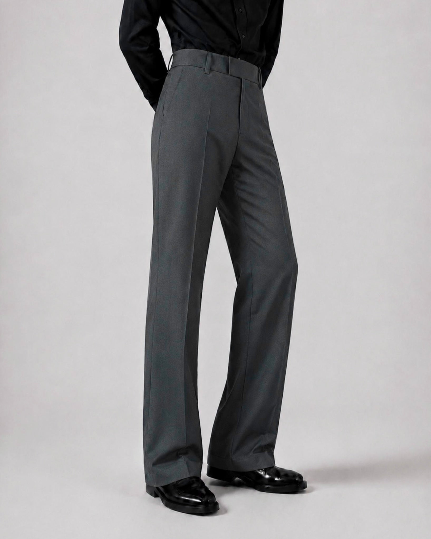 RELAXED DARK GREY BOOTCUT PANTS