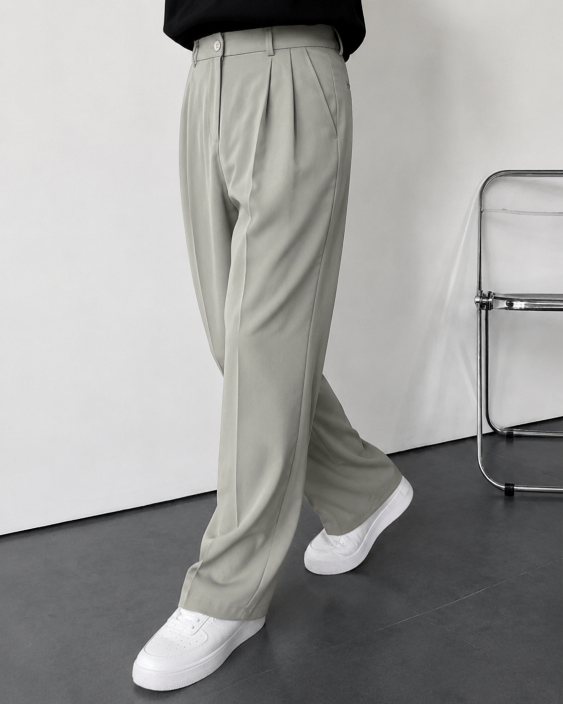 VIRAL MATCHA GREY KOREAN PANTS