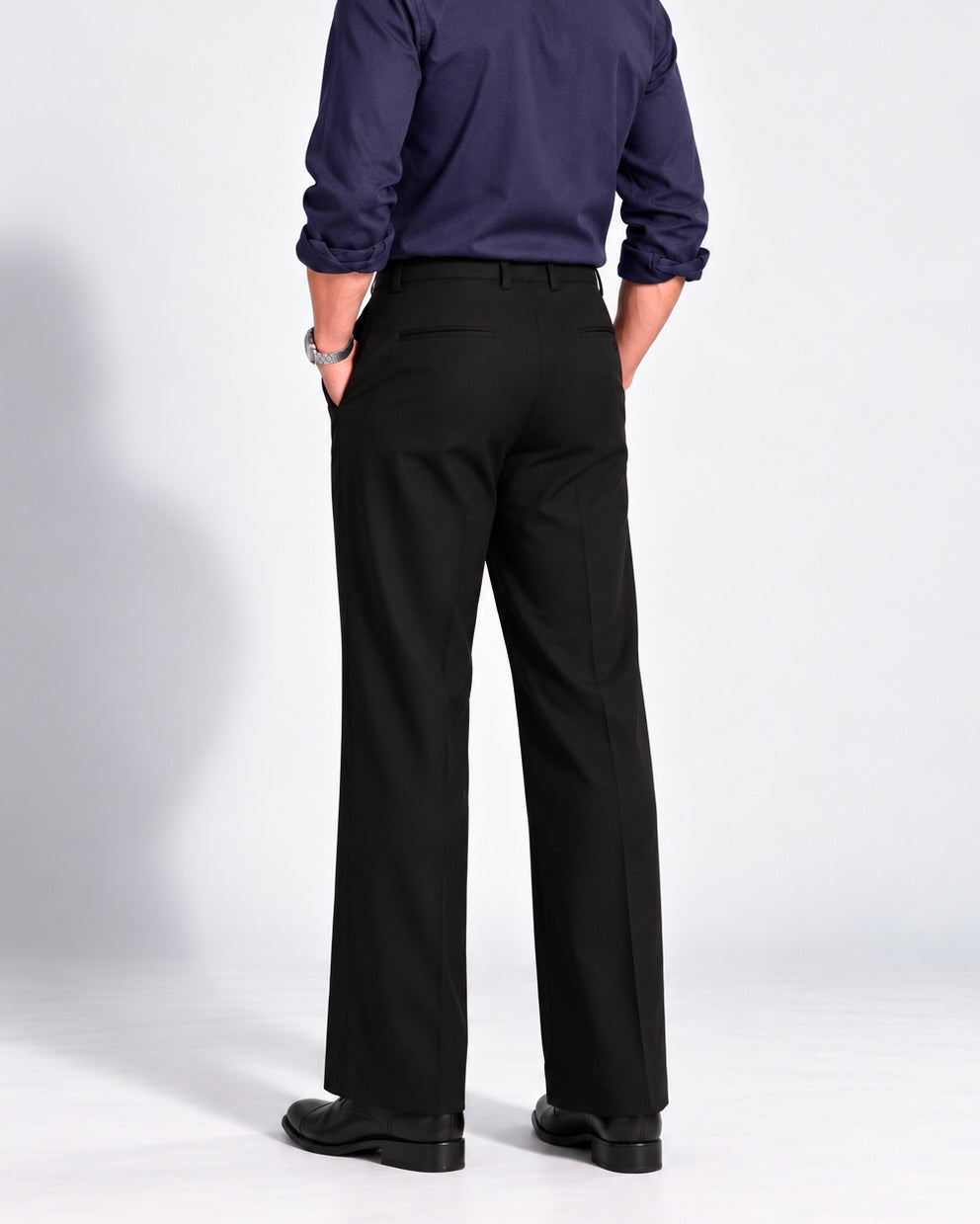 BLACK STRAIGHT UP PANTS