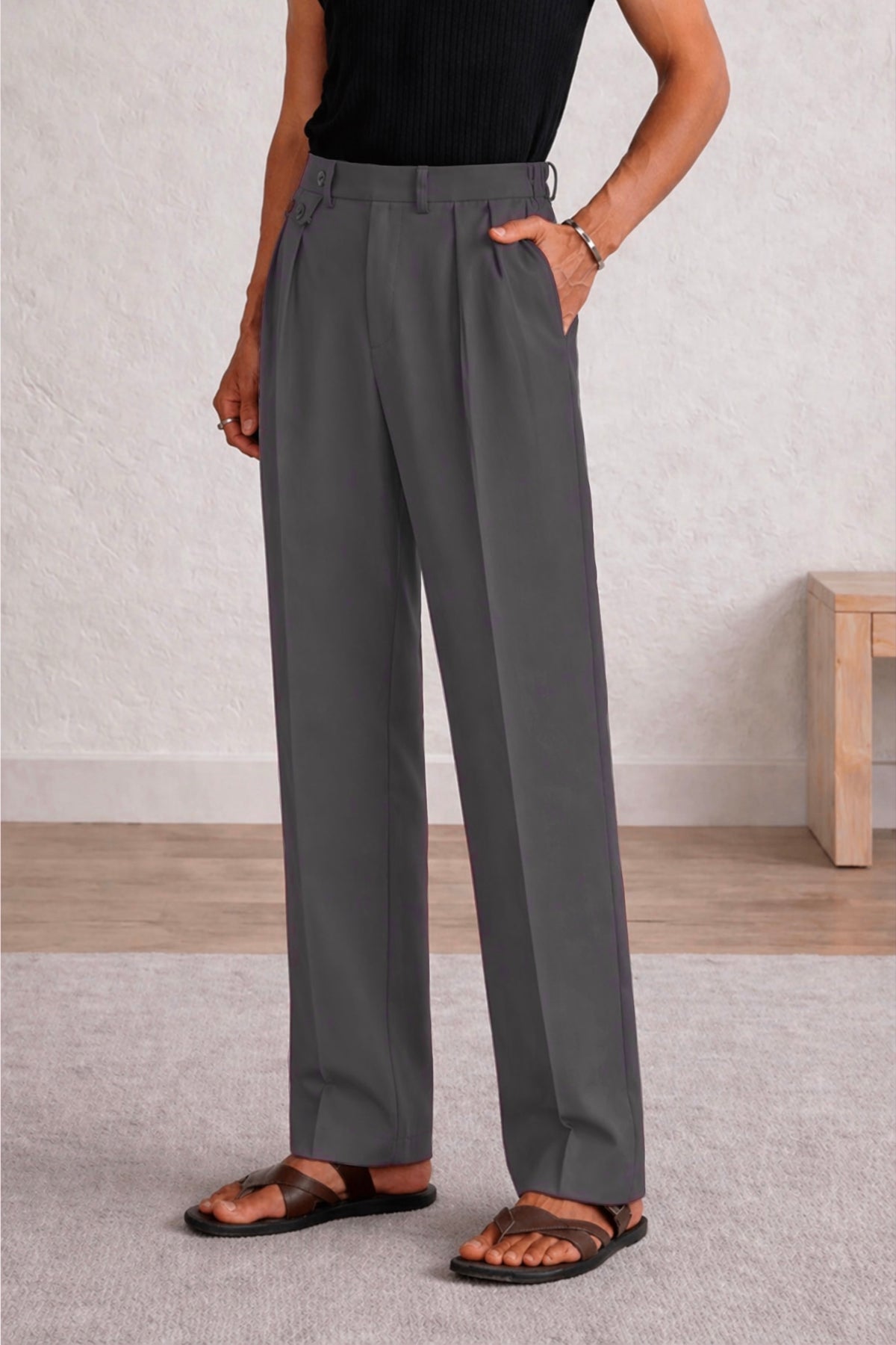 DARK GREY GURKHA PANTS